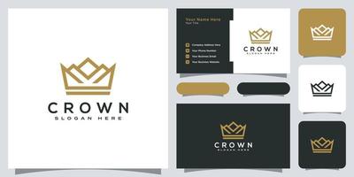 crown logo vector mono line logo design