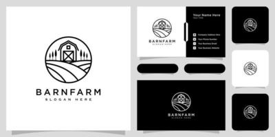 barn house logo vector design emblem line style