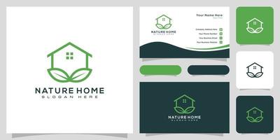 home nature logo vector design and business card