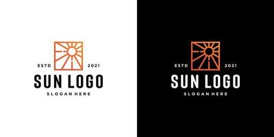 sun logo vector icon design linear