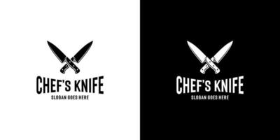 butcher knife logo design vector