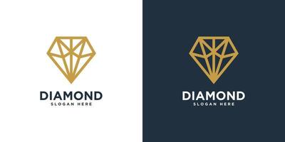 diseño de vector de logotipo de diamante línea mono
