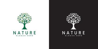 Tree logo design elements. green garden logo template vector