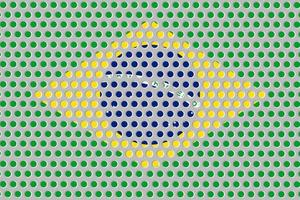 Flag of Brazil on metal photo