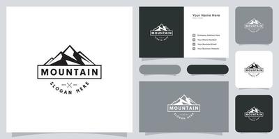 diseño de vector de logotipo de montaña y tarjeta de visita