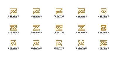 conjunto de plantilla de vector de logotipo de letra z inicial