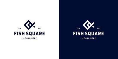 square fish logo design vector animals