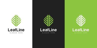Leaf logo abstract linear style vector