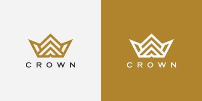 crown logo vector mono line logo design