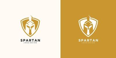 logo espartano y diseño vectorial casco y cabeza. vector