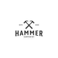 hammer logo vector emblem vintage design