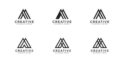 conjunto de iniciales letra m diseño de vector de logotipo abstracto