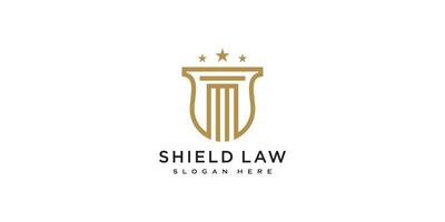 bufete de abogados y vector de diseño de logotipo de escudo