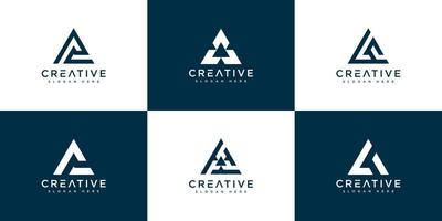 Set of initial letter A logo design template vector