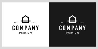 construye el logo de la casa con estilo de arte lineal. resumen de construcción casera para el diseño de logotipos y tarjetas de visita vector