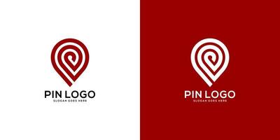 diseño de vector de logotipo de línea de ubicación de pin