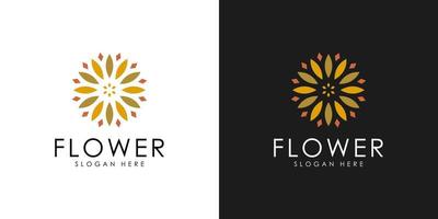 diseño de vector de icono de logotipo de flor elegante abstracto