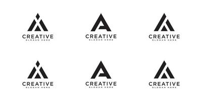 conjunto de letra inicial una plantilla de diseño de logotipo vector