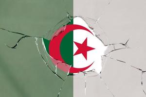 bandera de argelia en vidrio foto