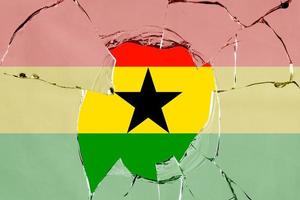 Flag of Ghana on glass photo