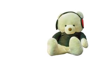 Teddy bear are listening to music photo