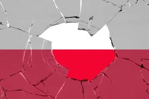 Flag of Poland on glass photo