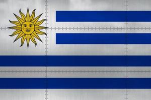 Flag of Uruguay on metal photo