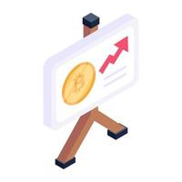 Check out premium isometric icon of bitcoin presentation vector