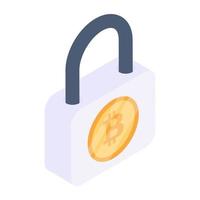 A customizable isometric icon of crypto security vector