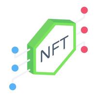 An icon of NFT network in 3d style vector