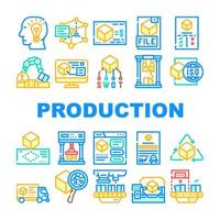 Production Business Collection Icons Set Vector