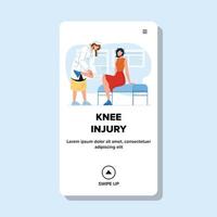 Knee Injury Treatment In Clinic Cabinet Vector