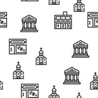 Building Architecture Vector Seamless Pattern