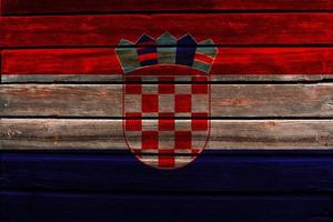 Flag of Croatia on wood photo