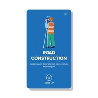 Road Construction Building Engineer Man Vector