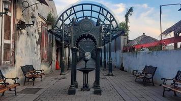 an antique street atmosphere in the old town of Semarang