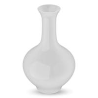 White ceramic vase isolated on white background, 3d rendering photo