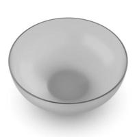 Empty glass bowl isolated on white background. 3D rendering photo