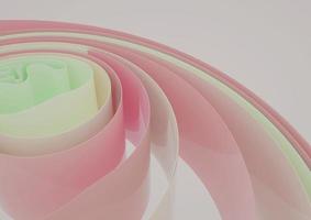 placas de colores abstractos enrollados en rollos 3d render foto