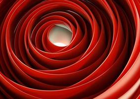 anillos rojos retorcidos al estilo de abstracción 3d render foto