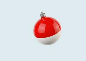 Christmas tree toy red and white color 3d render photo
