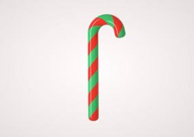 Christmas candy cane lollipop red and green colors 3d render