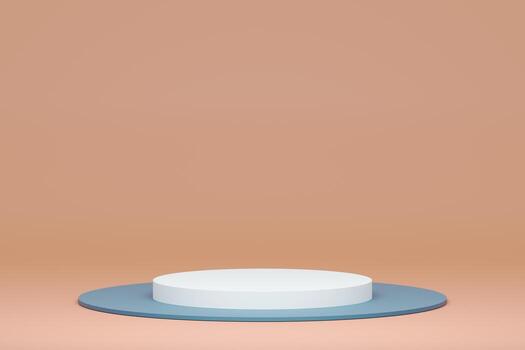3D Render, Podium pedestal or platform in blank space background minimal, 3d product mockup, Product presentation, 3d rendering geometric shape design. photo