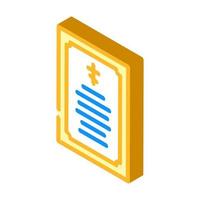 prayer card isometric icon vector illustration color