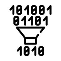 binary code filtration line icon vector illustration