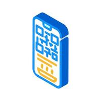 qr code to receive food in canteen isometric icon vector illustration