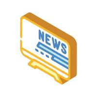 news on tv television isometric icon vector illustration