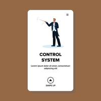 Control System And Support Businessman Vector Illustration