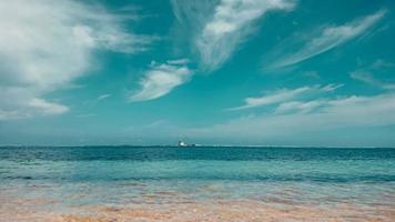 beautiful beach landscape with clear blue sky photo