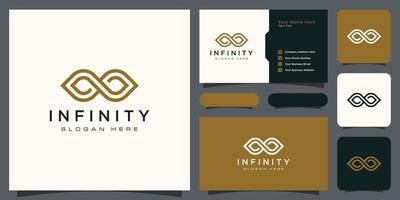 infinity loop with line art style symbol and business card vector